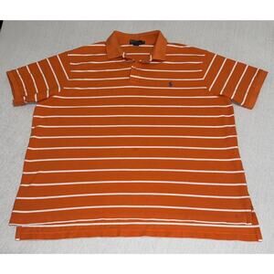 Polo Ralph Lauren Polo Shirt Men 4XB Big Tall Orange Pony Pique Short Sleeve